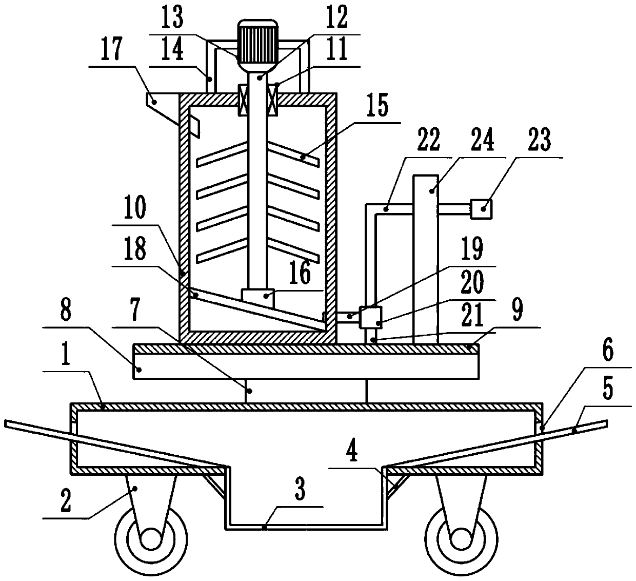 A wall paint spraying device for building decoration