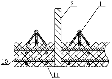 Assembling type composite floor slab with height limiting device and production process for assembling type composite floor slab