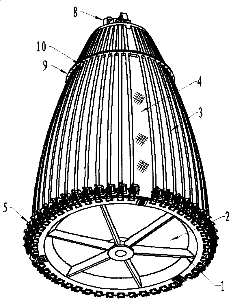 Umbrella type unfolded reticular antenna