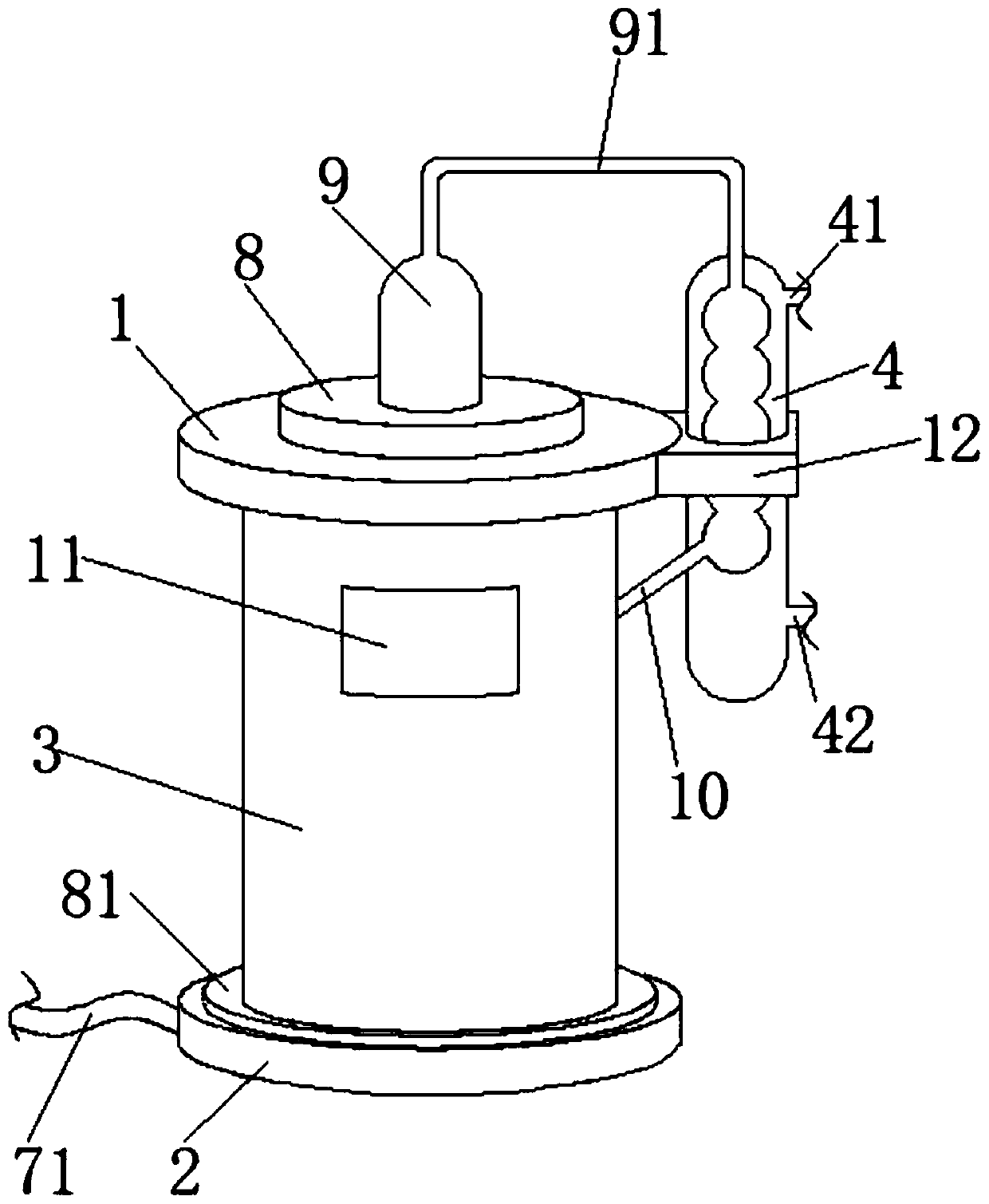 Portable elastomer asphalt waterproof coiled material soluble matter content detection device and detection method thereof