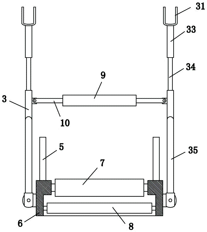 Hanging-type conveying rack for tunnel bricks