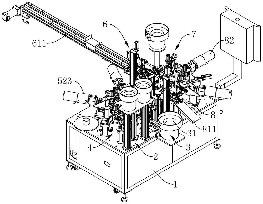 Assembly machine for oil cylinder for hydraulic buffer hinge