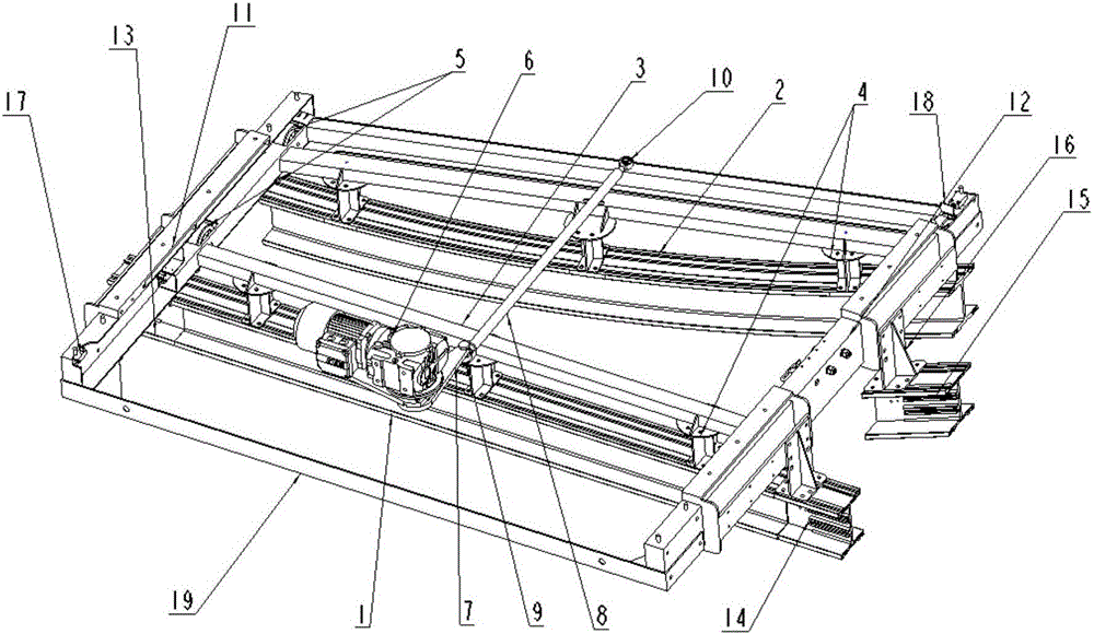 Rail transferring apparatus for electric power tunnel inspection device at guide rail crossroad