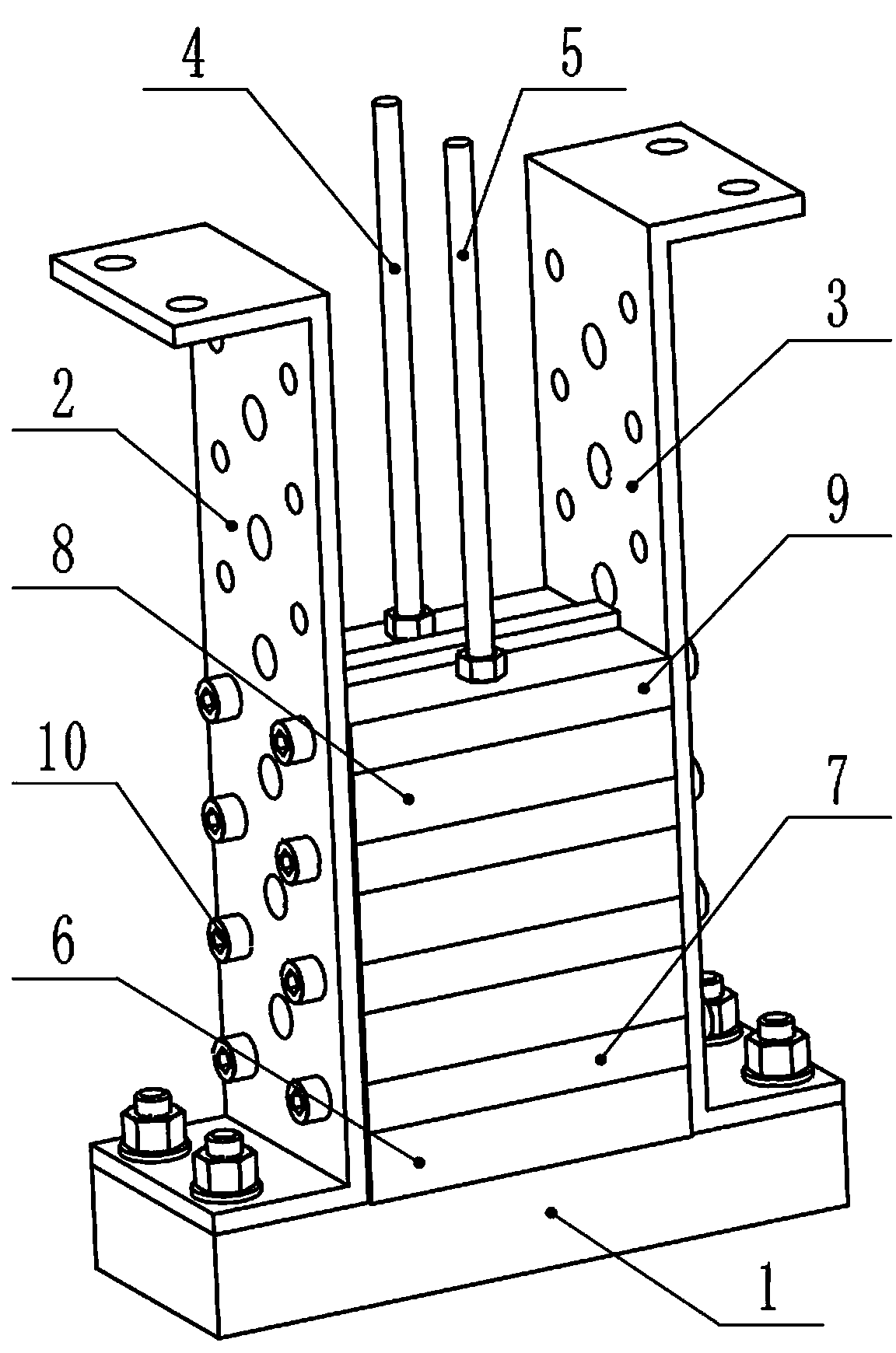 Tool fixture for permanent magnetic high field intensity magnetic filter magnetic system and assembly process thereof