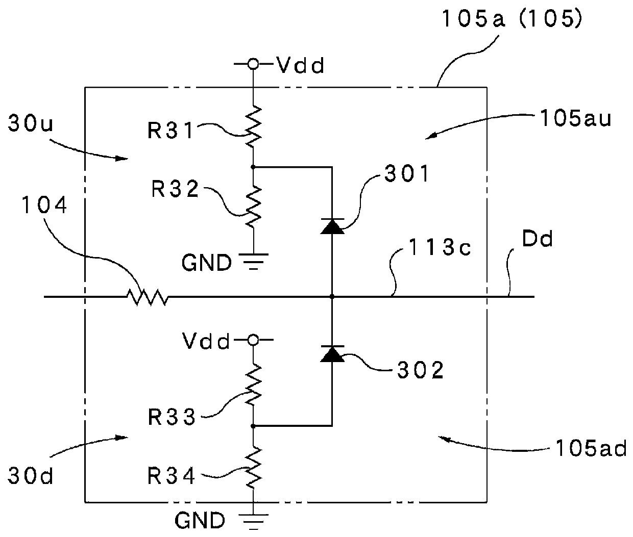 Disconnection detection circuit of pressure detection device