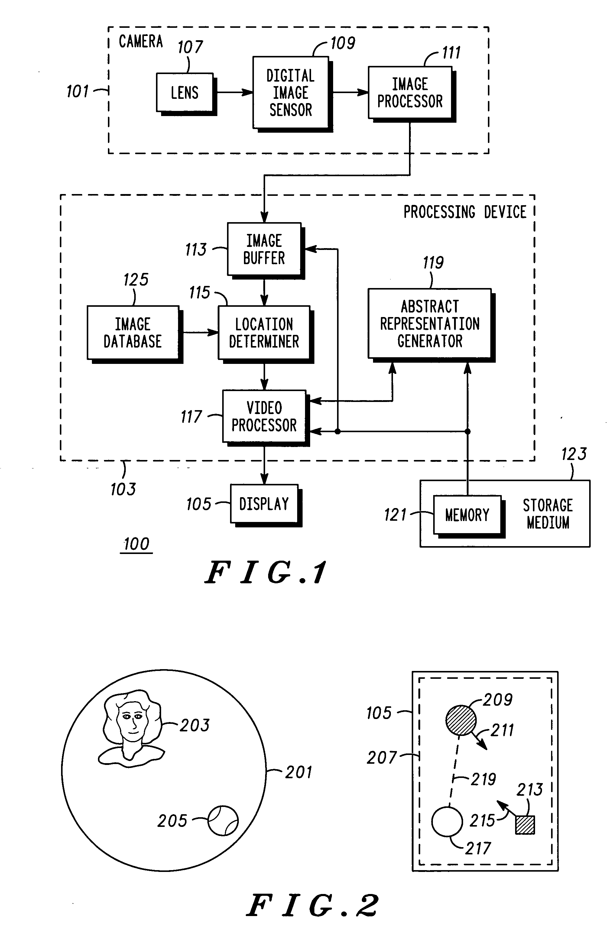 Method and apparatus for indicating a location of a person with respect to a video capturing volume of a camera