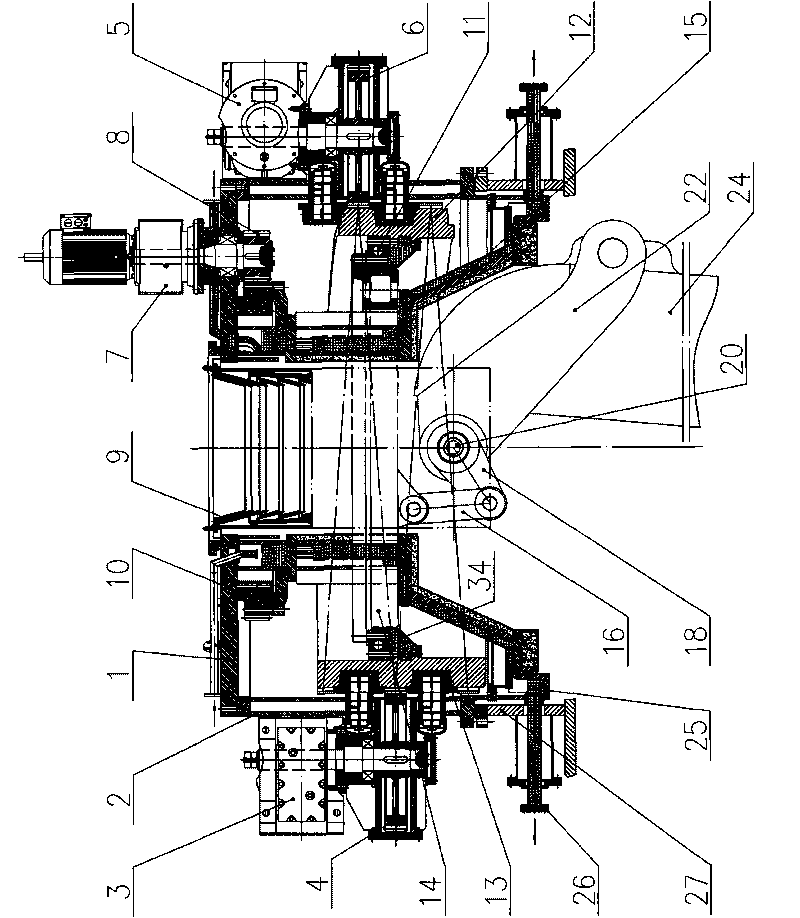Blast furnace roof material distributing device