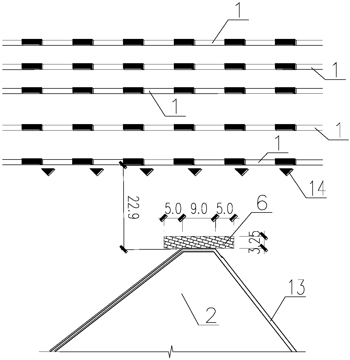 Comprehensive support structure of irregular deep foundation pit groups approaching to high-speed railway and construction method