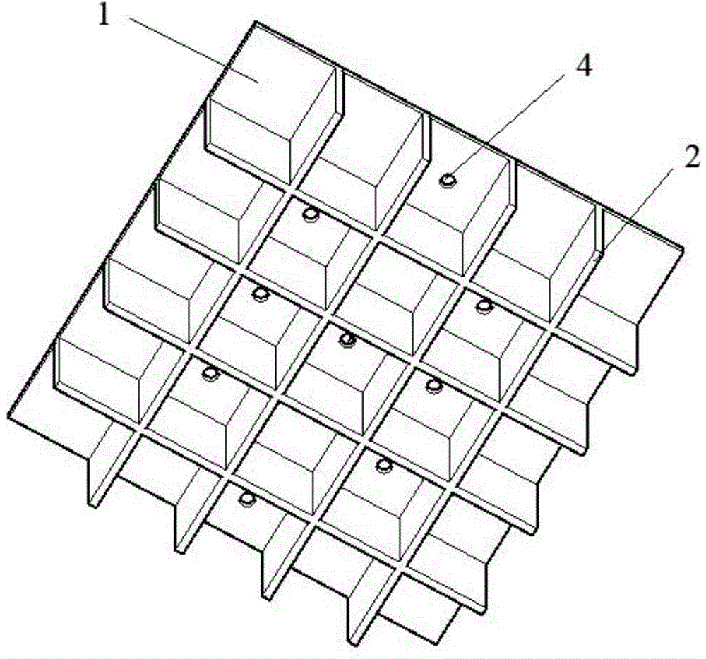 Partitioning device for saggar loading of lithium battery positive electrode material