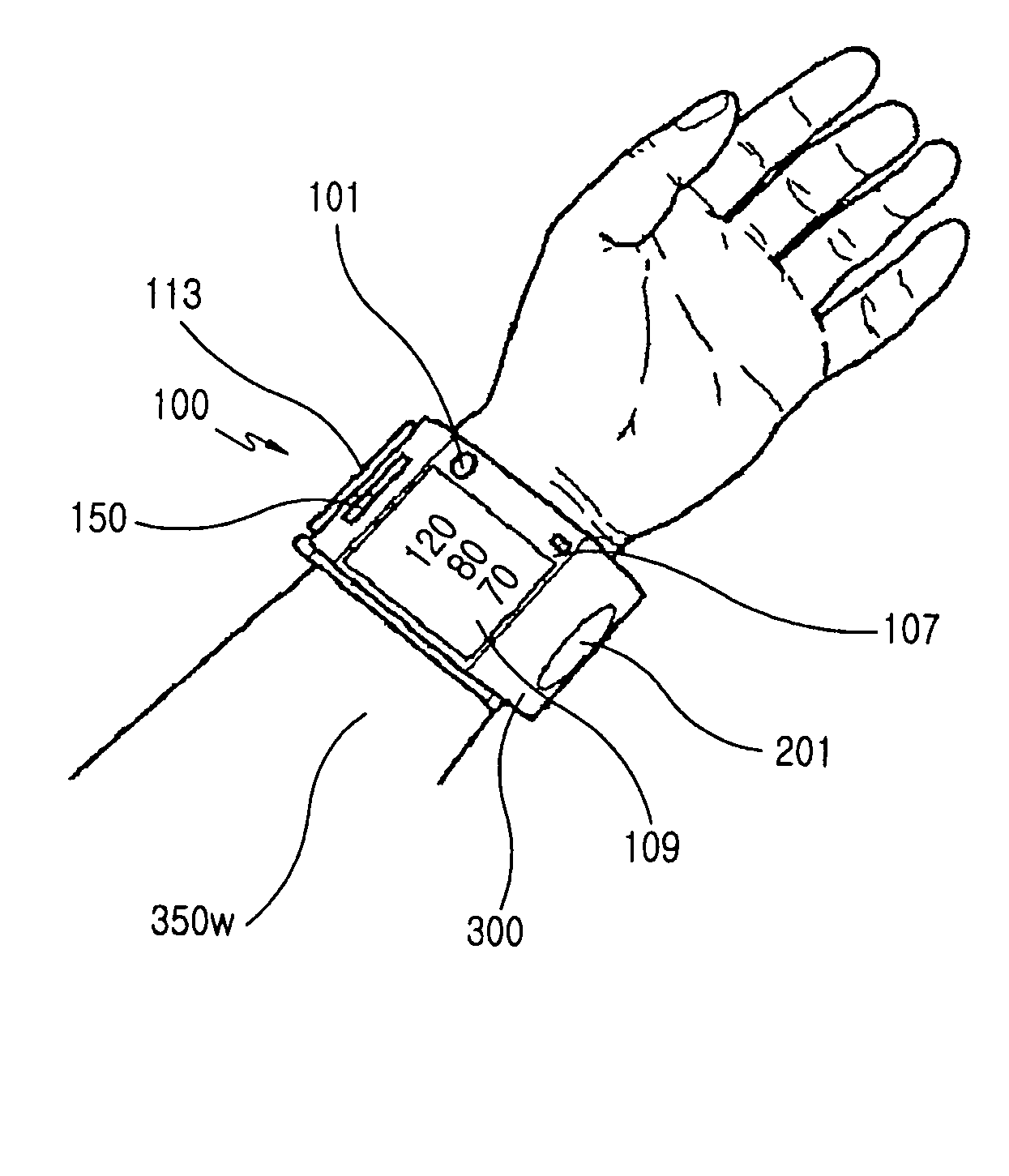 Method and apparatus for cufflessly and non-invasively measuring wrist blood pressure in association with communication device