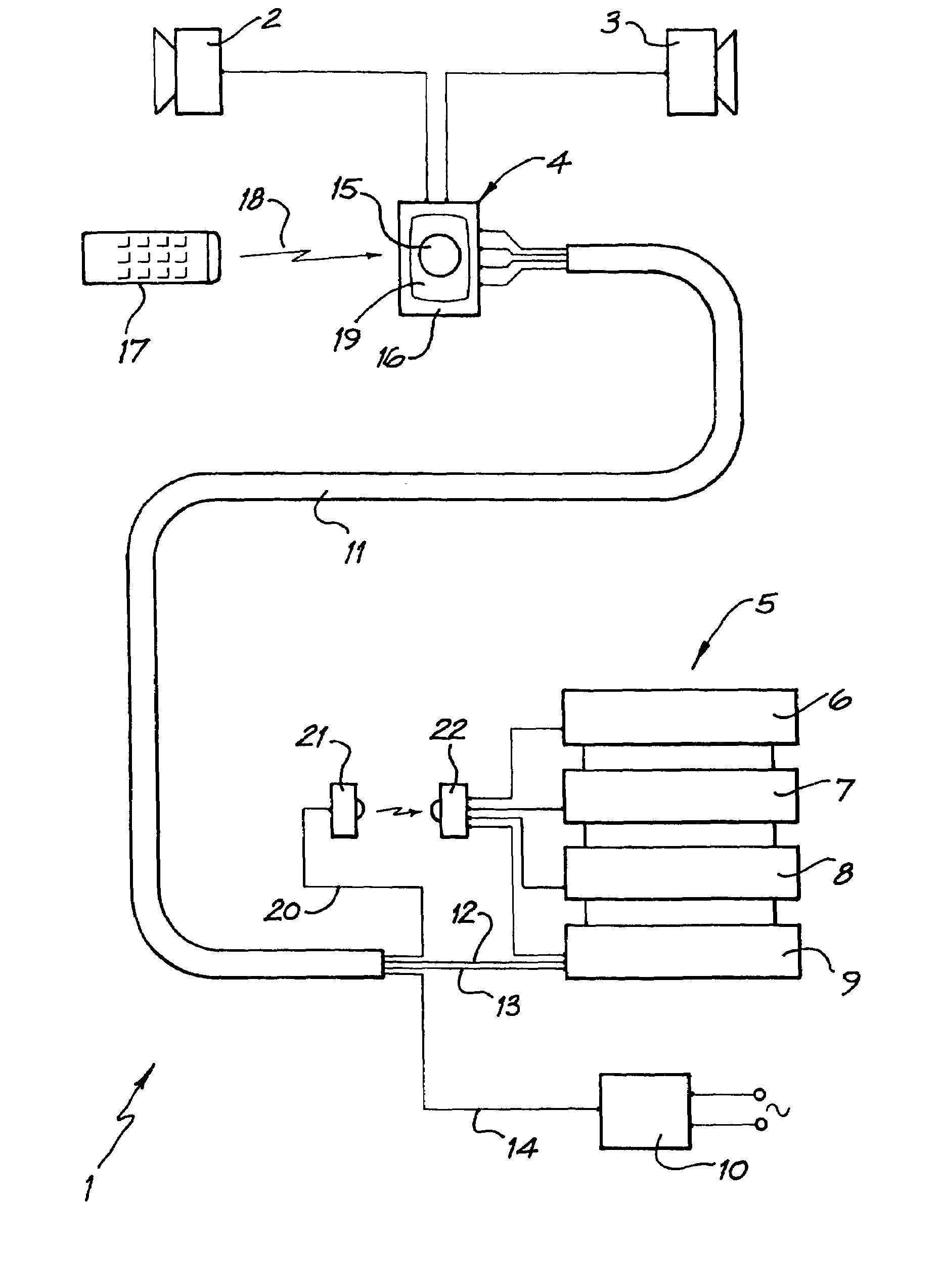 Distributed stereo system