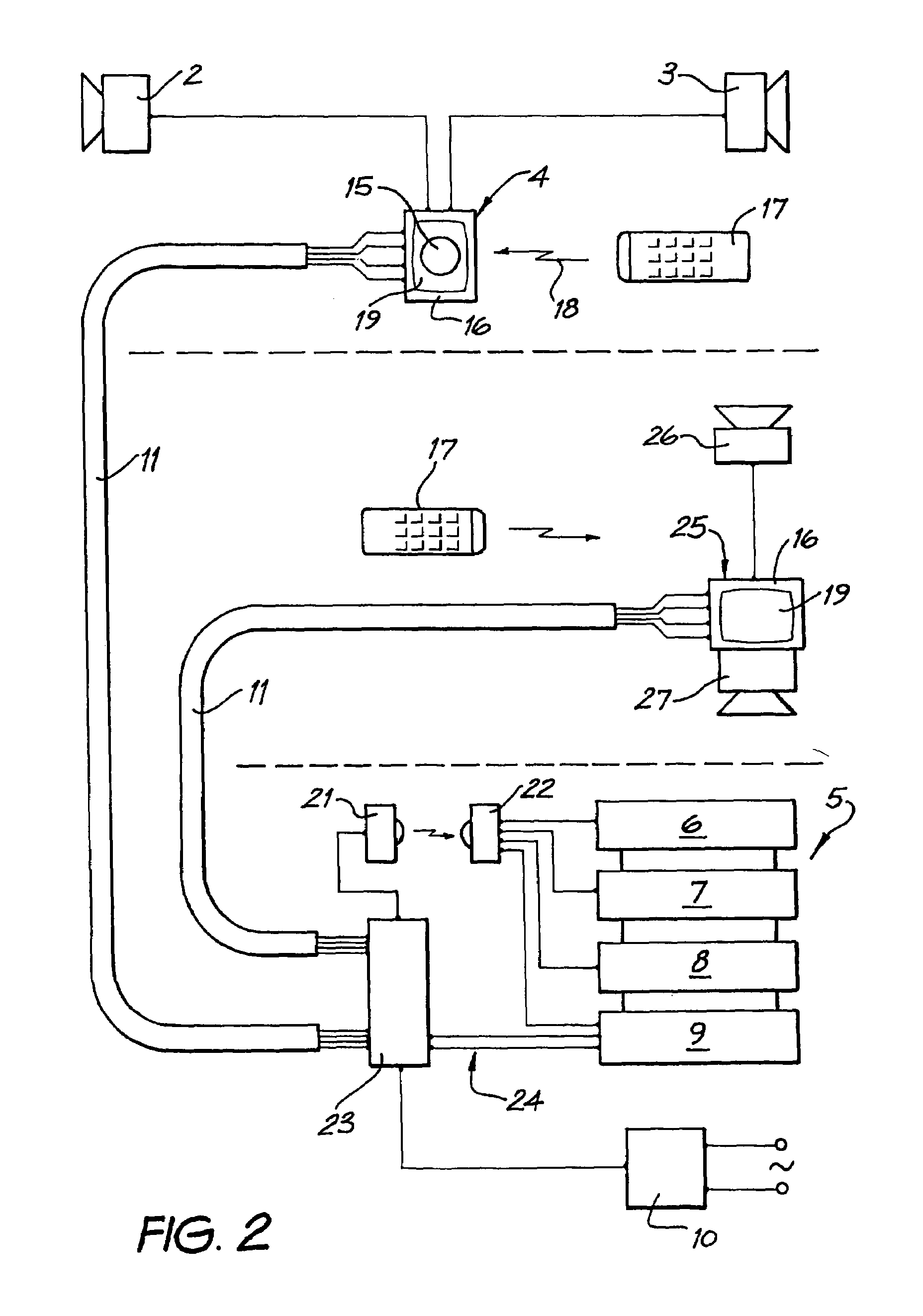 Distributed stereo system