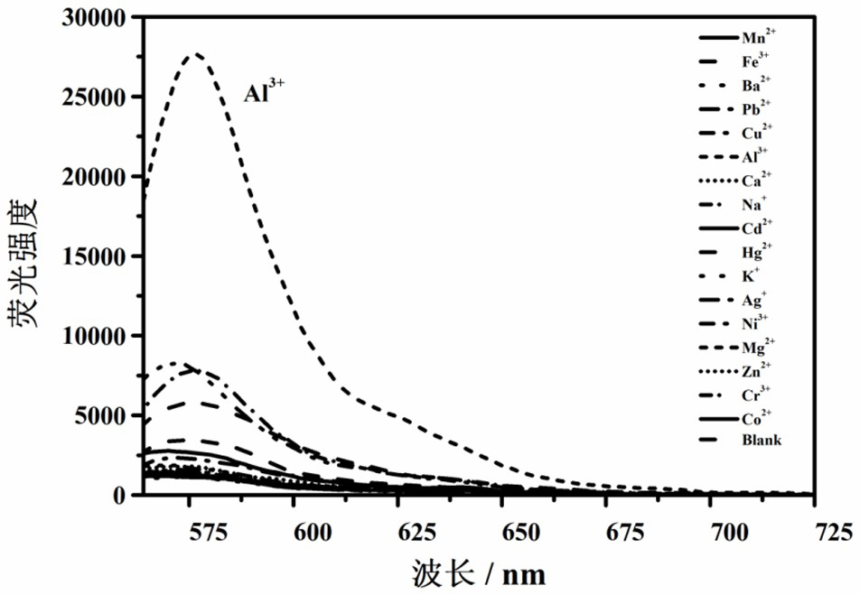 Lysosome targeting rhodamine B hydrazide fluorescent probe as well as preparation method and application thereof