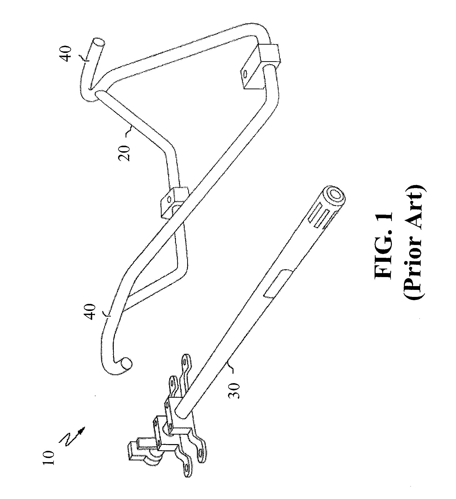 Arresting device of a cot fastening system