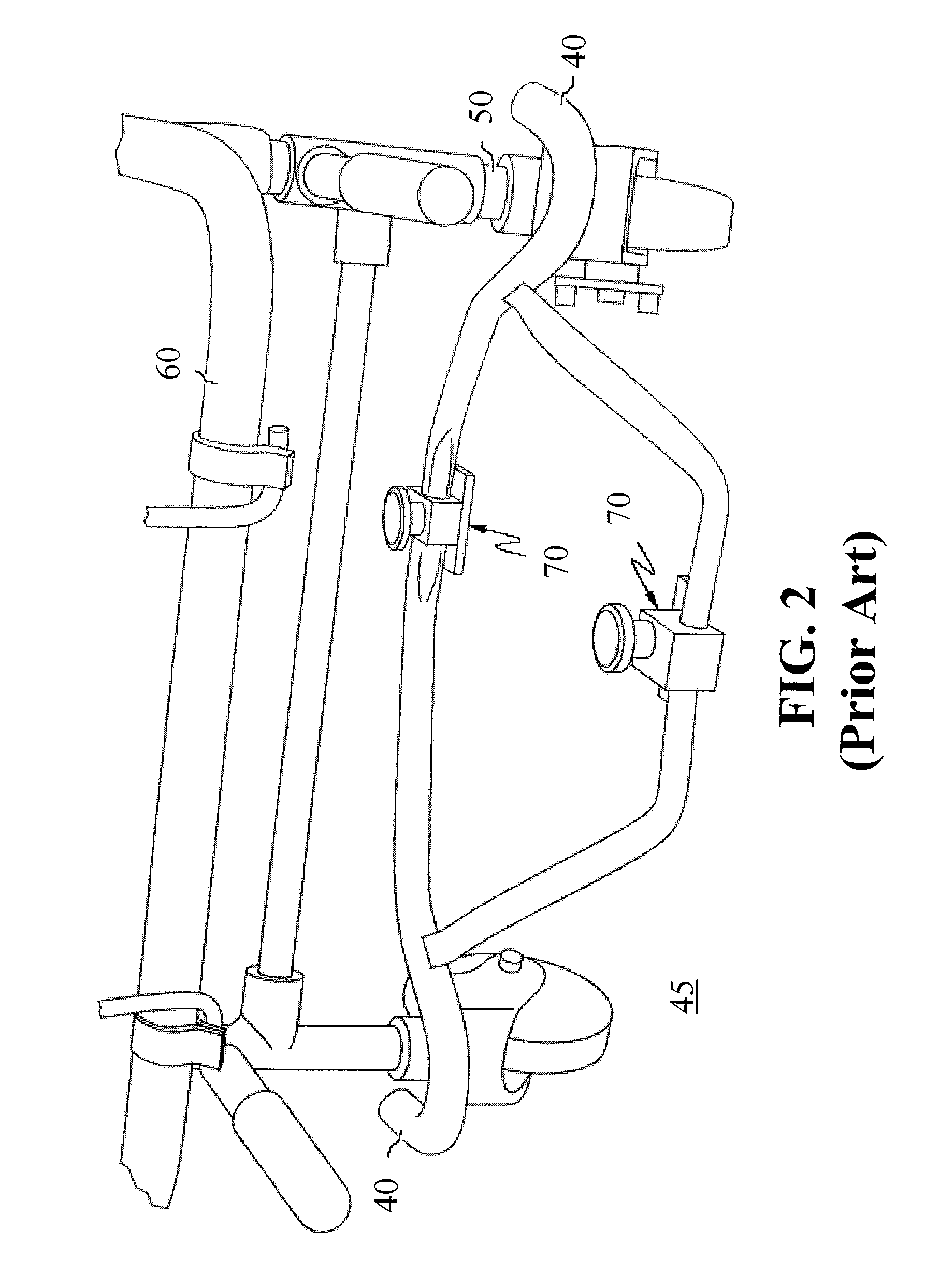 Arresting device of a cot fastening system