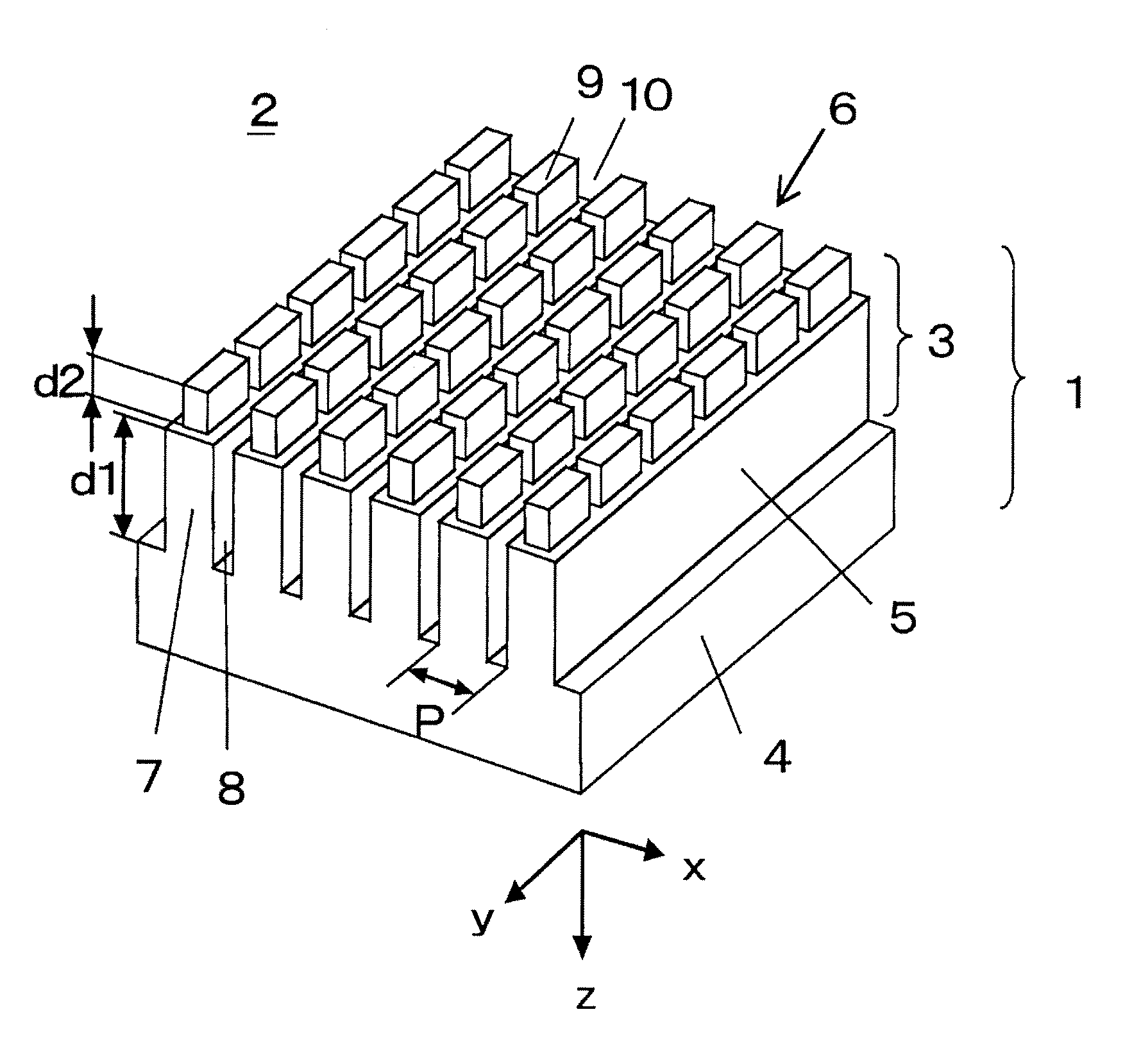Optical element having periodic structure and optical apparatus using the same