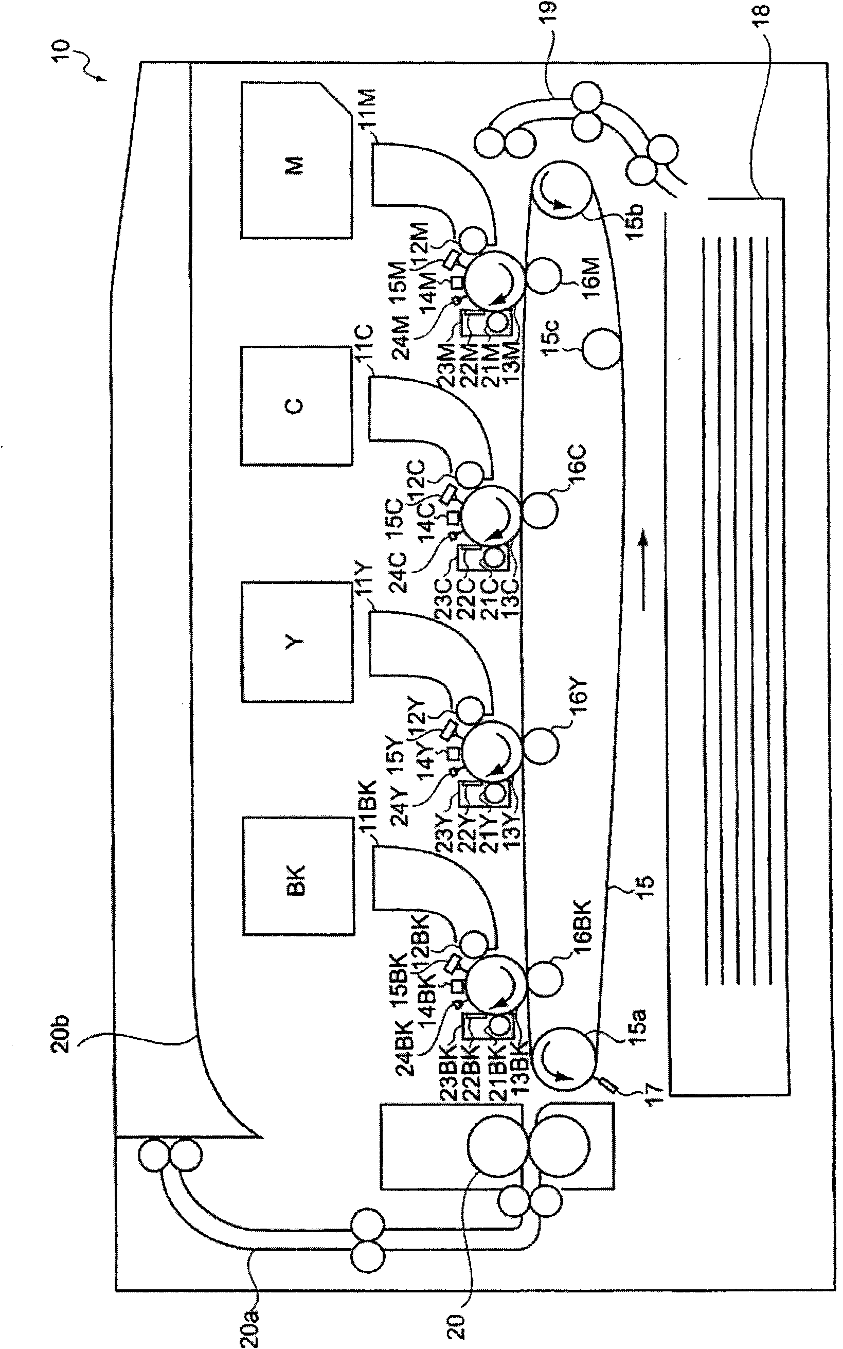 Image forming apparatus using amorphous silicon photoconductor