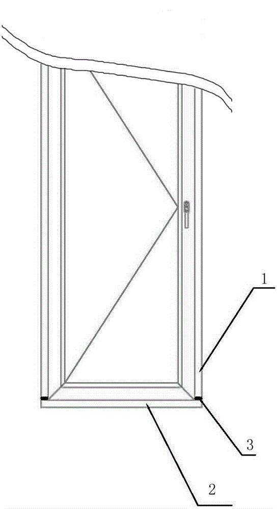 Outer frame end opening framing structure for threshold-free door window