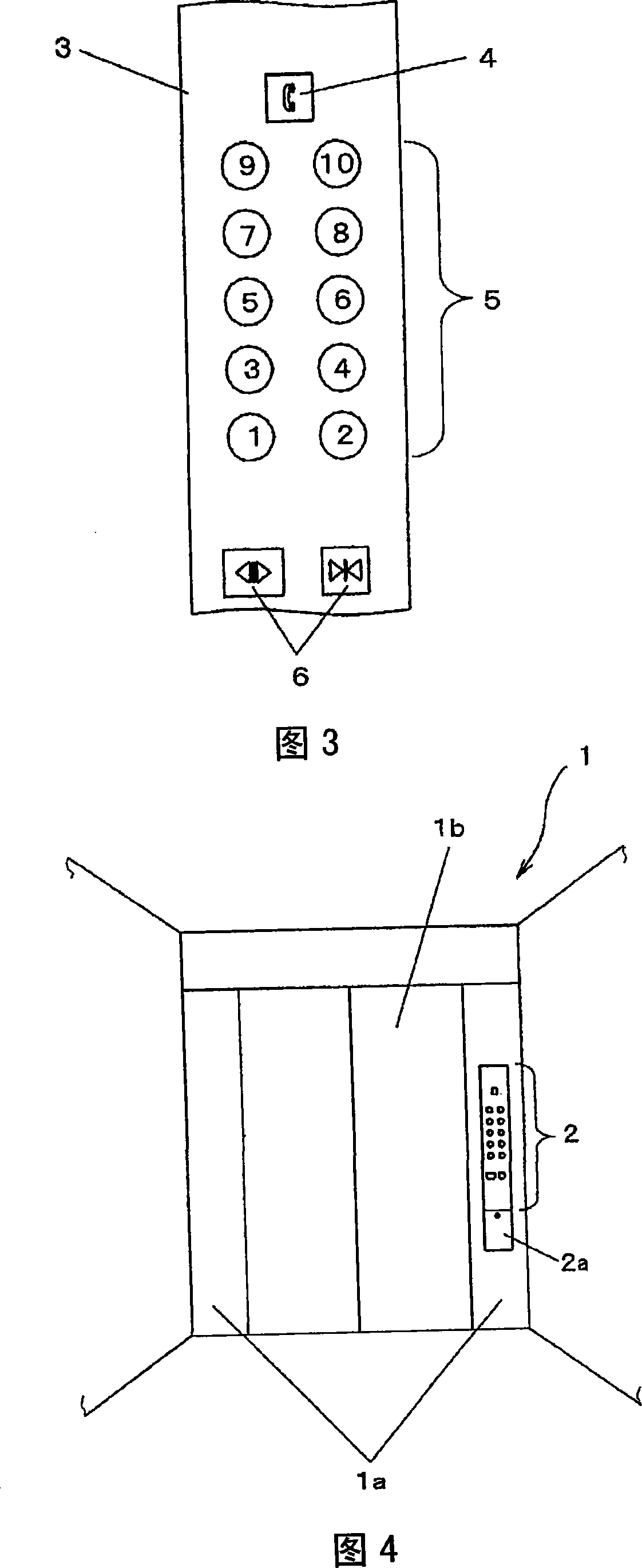 Operation plate inside elevator car