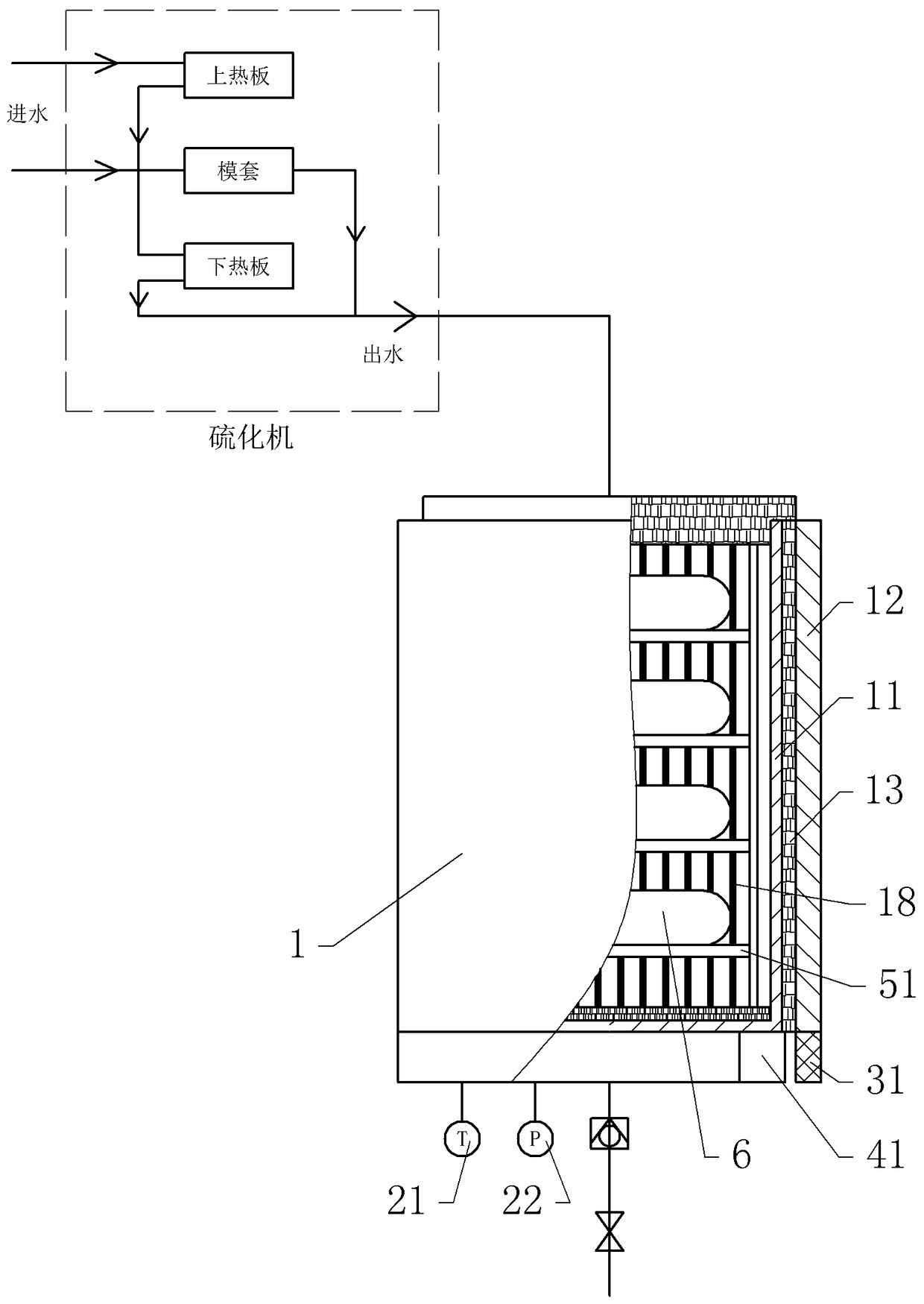 Adjustable tire vulcanization preheating device