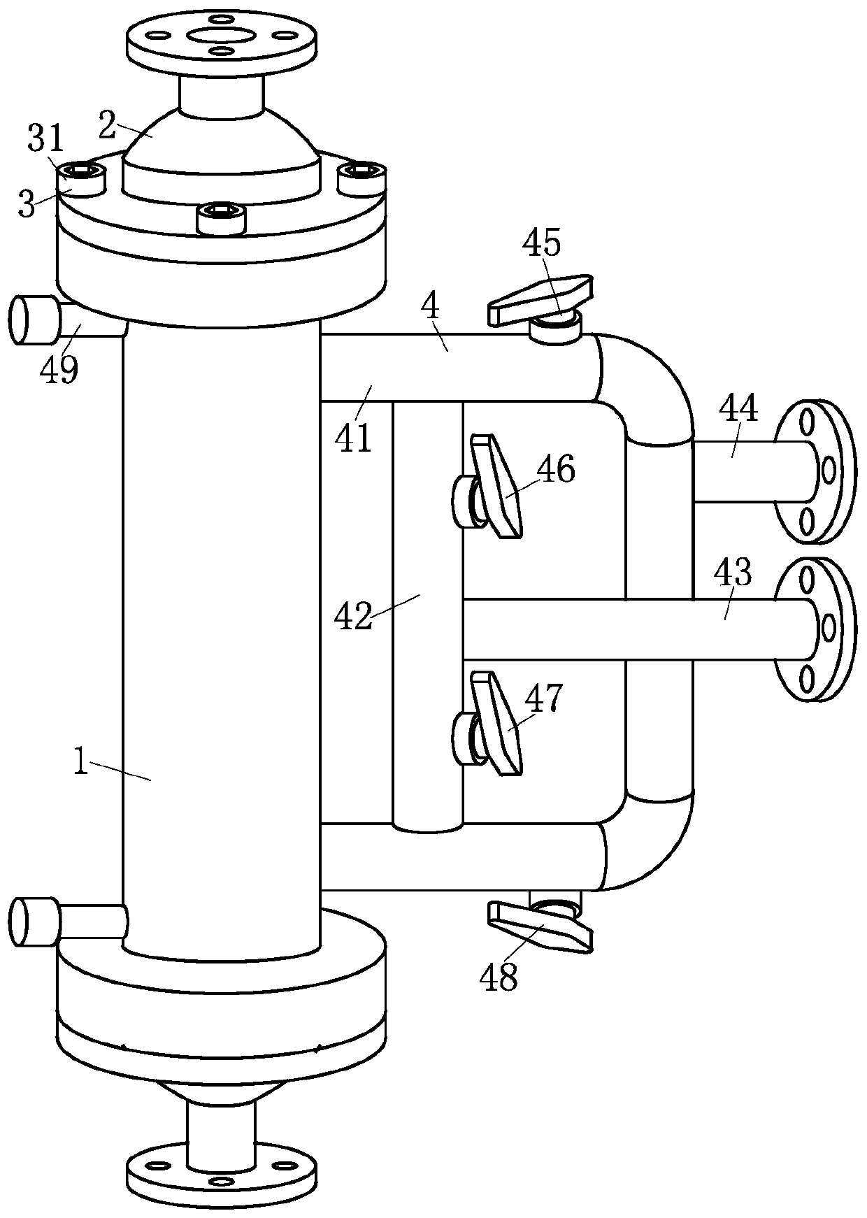 Heat exchange device for composite methyl alcohol evaporator