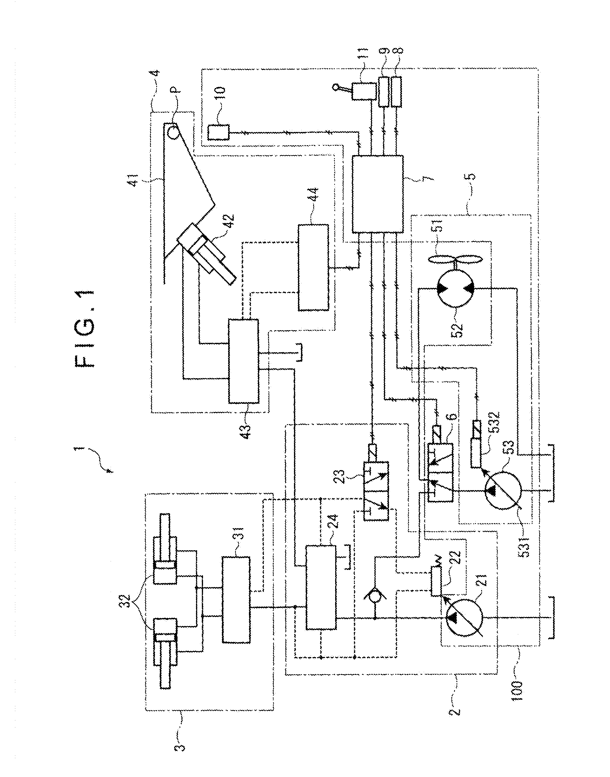 Operating Oil Supplying Device and Construction Machine