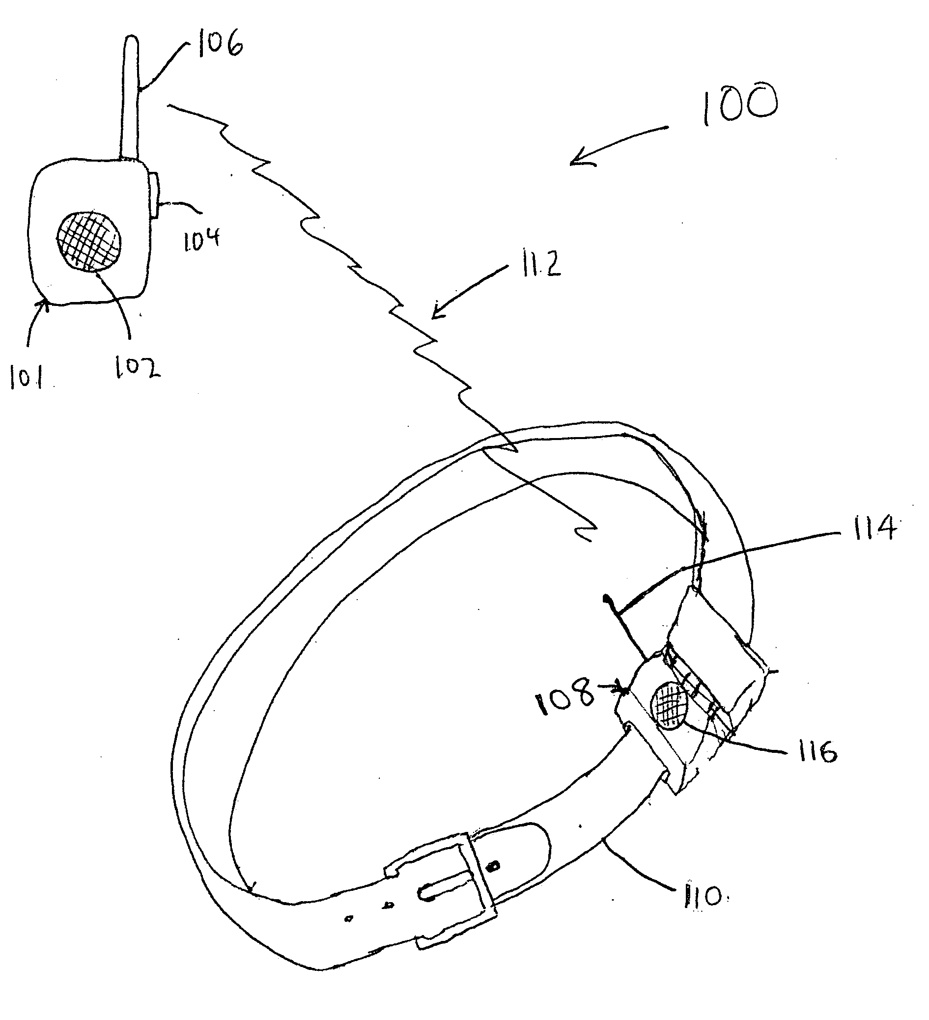 Method and apparatus for wireless message transmission using device worn by animal