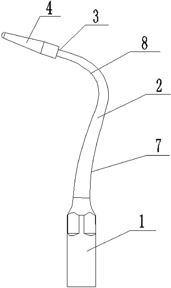Periodontal treatment working head with plastic head and manufacturing method thereof