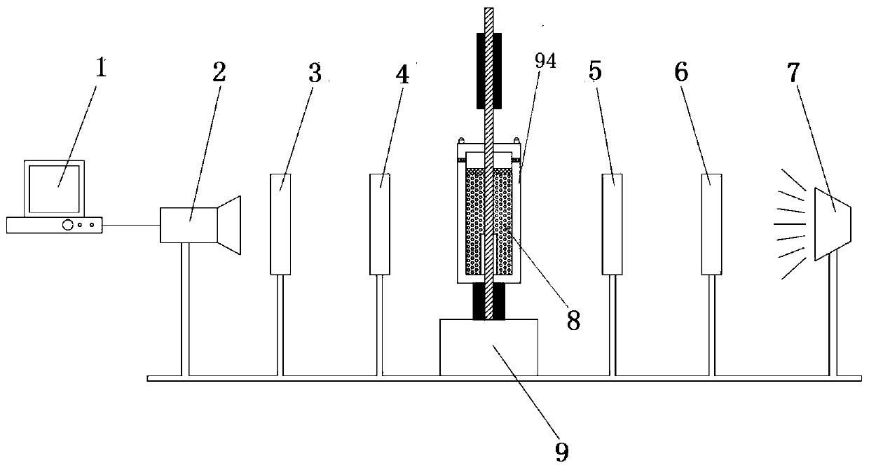 Visual simulation experiment device of piled embankment soil arch effect