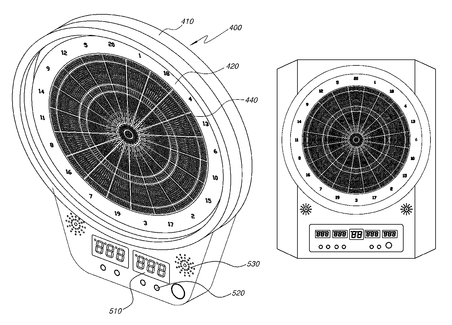 Luminous dart board set