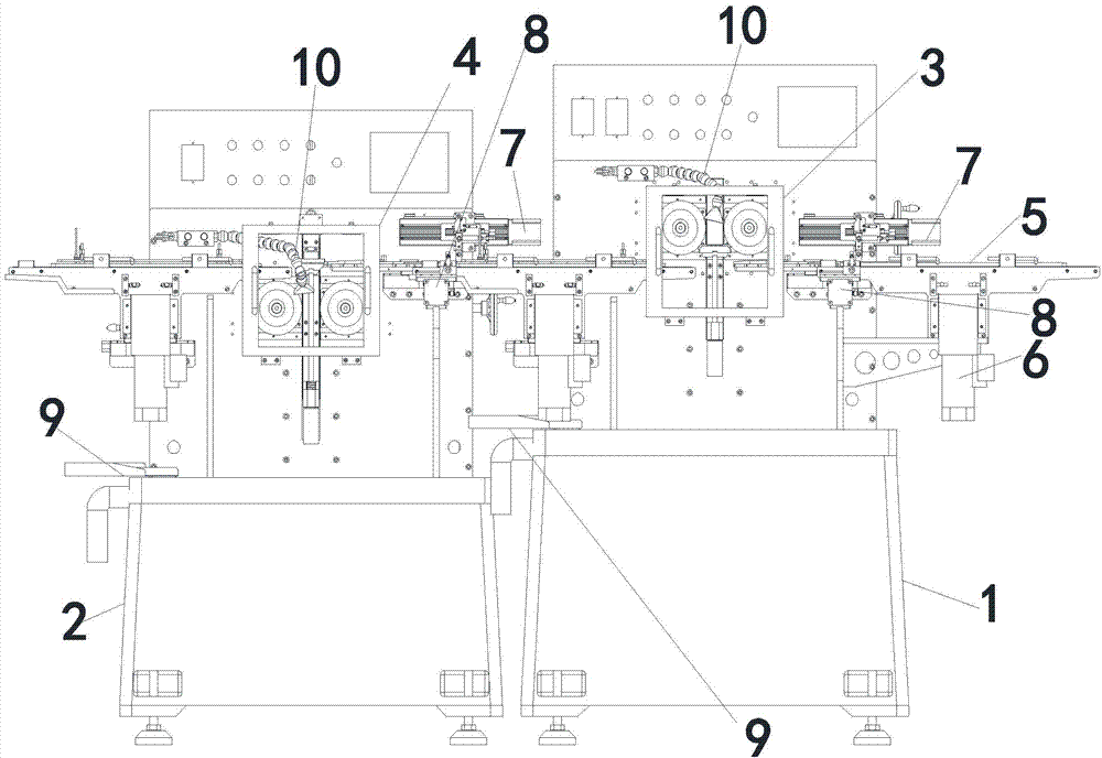 Automatic production line for arc chamfering of permanent magnetic ferrites and implementation method of automatic production line