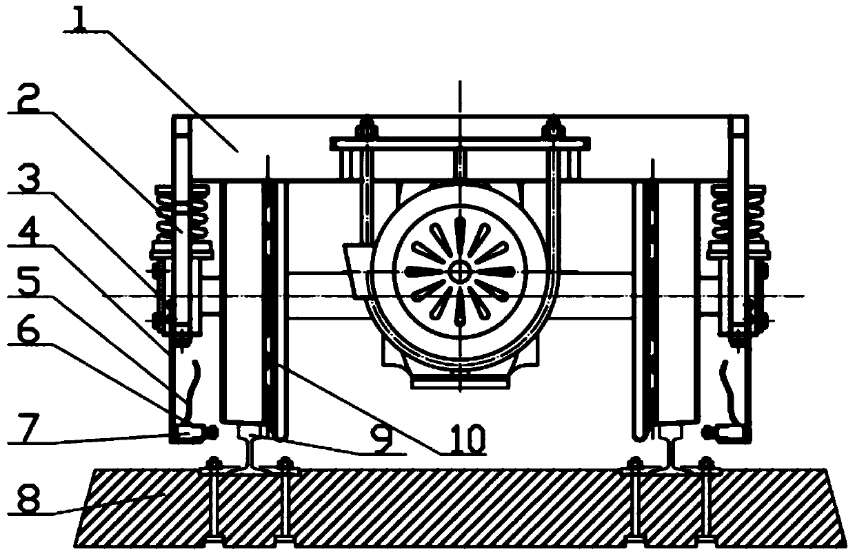 Traditional steel wheel type sightseeing train derailment control device