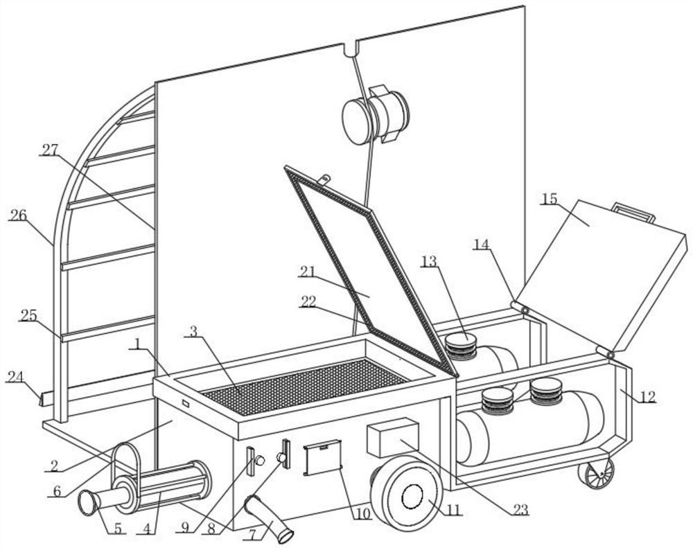 Screen-spraying wall surface trowelling device based on building construction