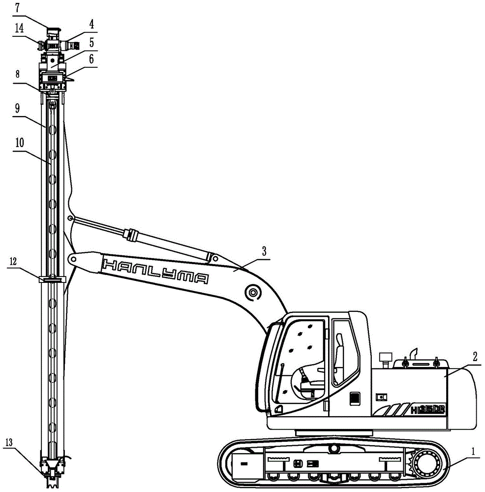 A double-speed, double-torque crawler hydraulic cutting drilling rig