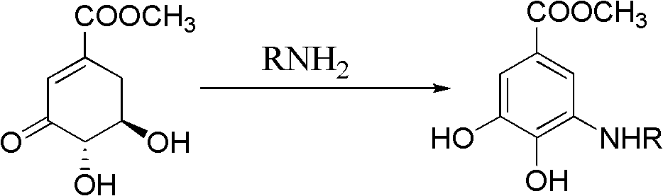 Method for preparing aryl alkyl amine compounds with 3-dehydrogenation methyl shikimate