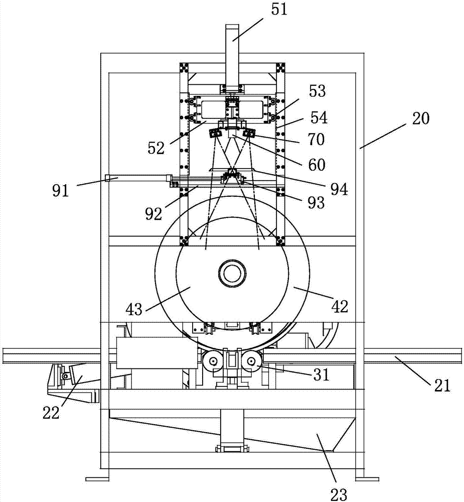 Automated imaging magnetic particle flaw detector of railway axle and flaw detection method