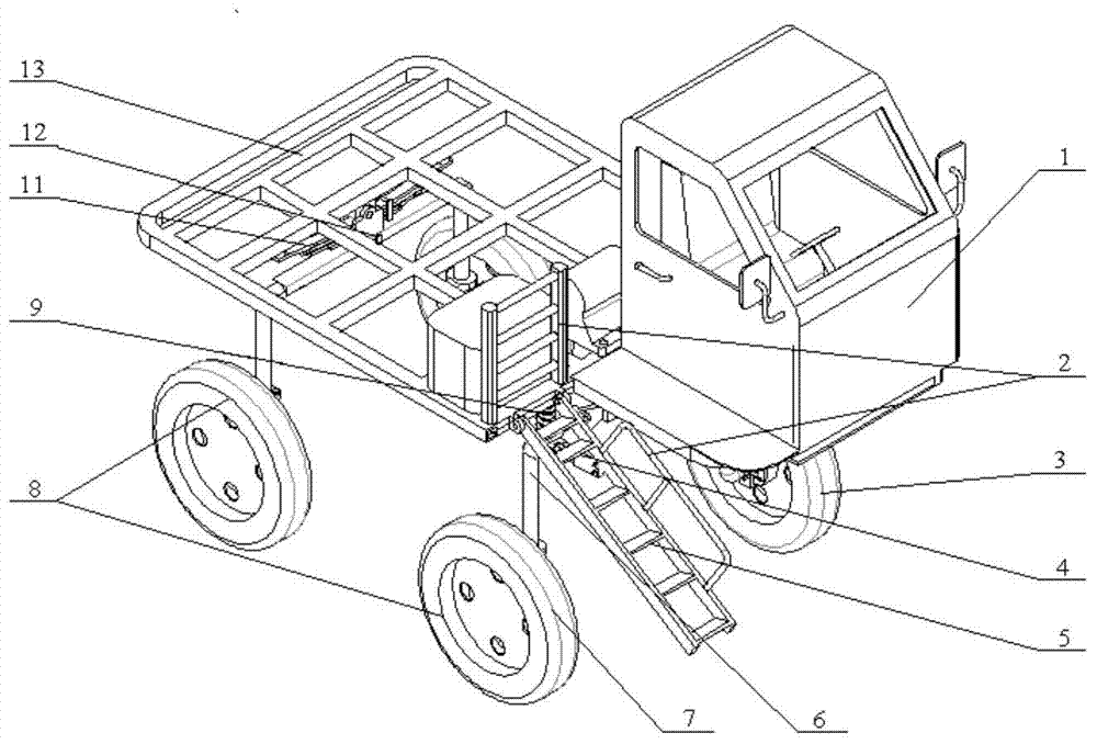 Broad ground clearance adjustable chassis and adjusting method