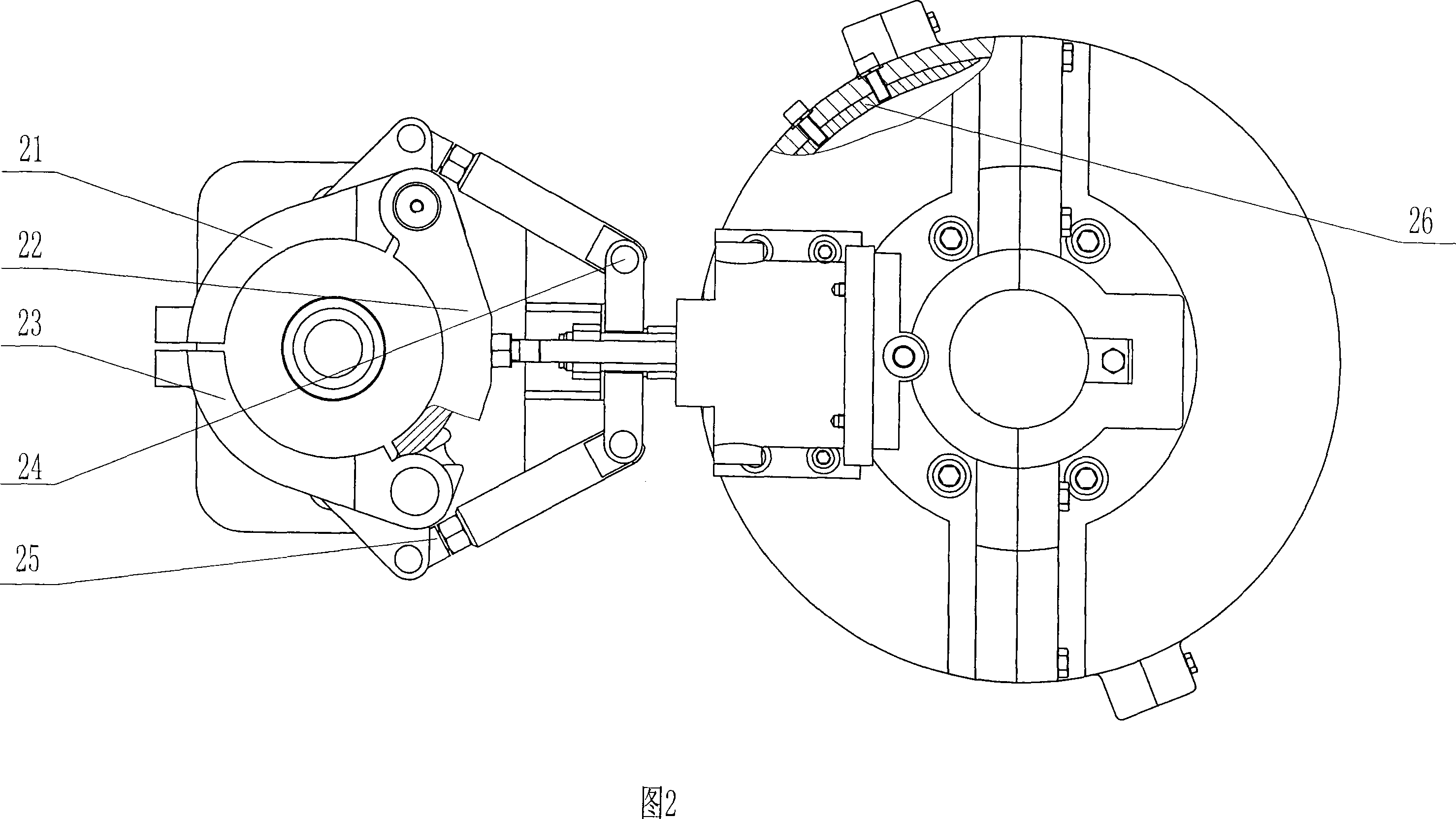 Hinged three mold opening mechanism of glassware press