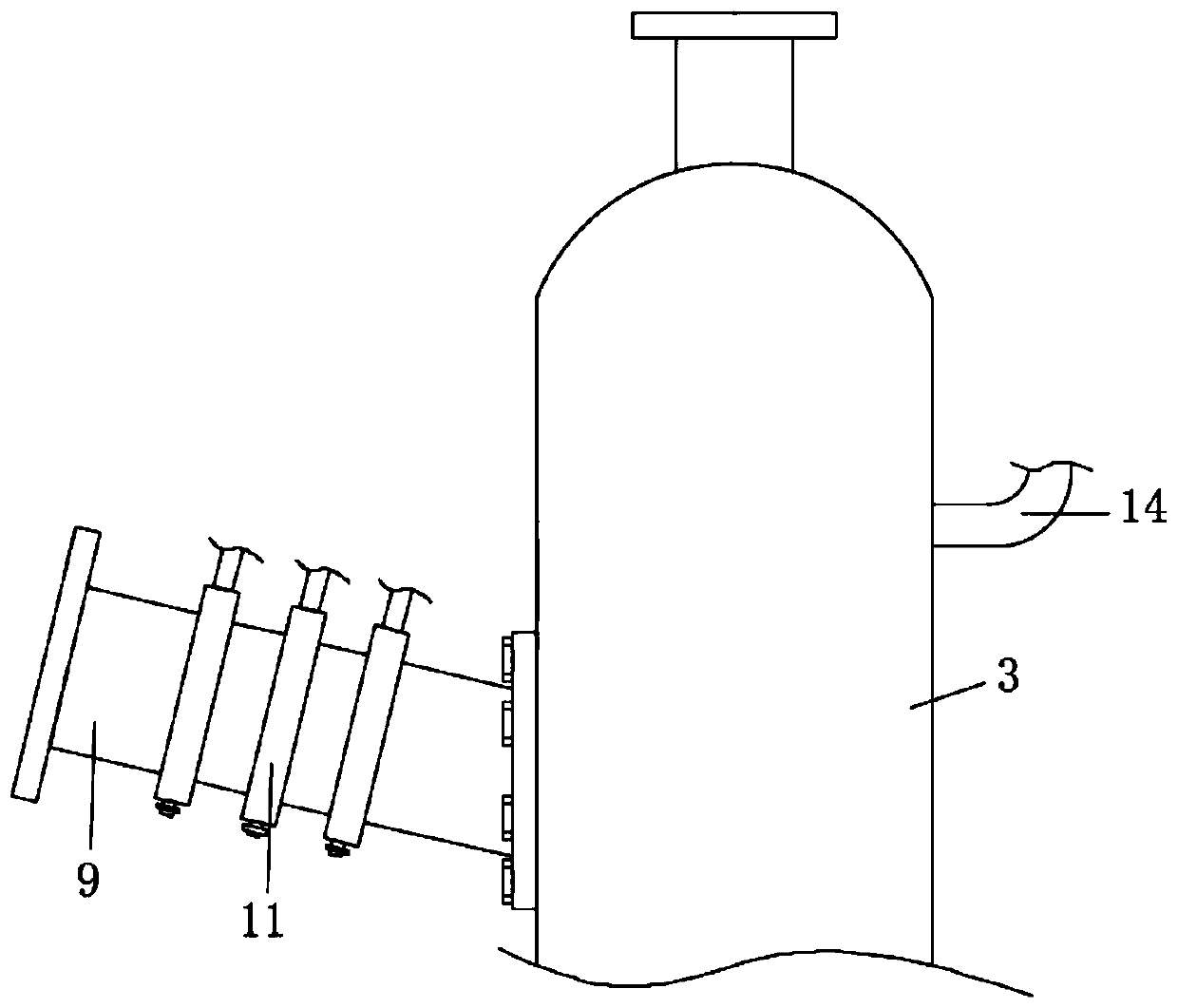 Dry process cement plant flue gas wet desulfurization device and method