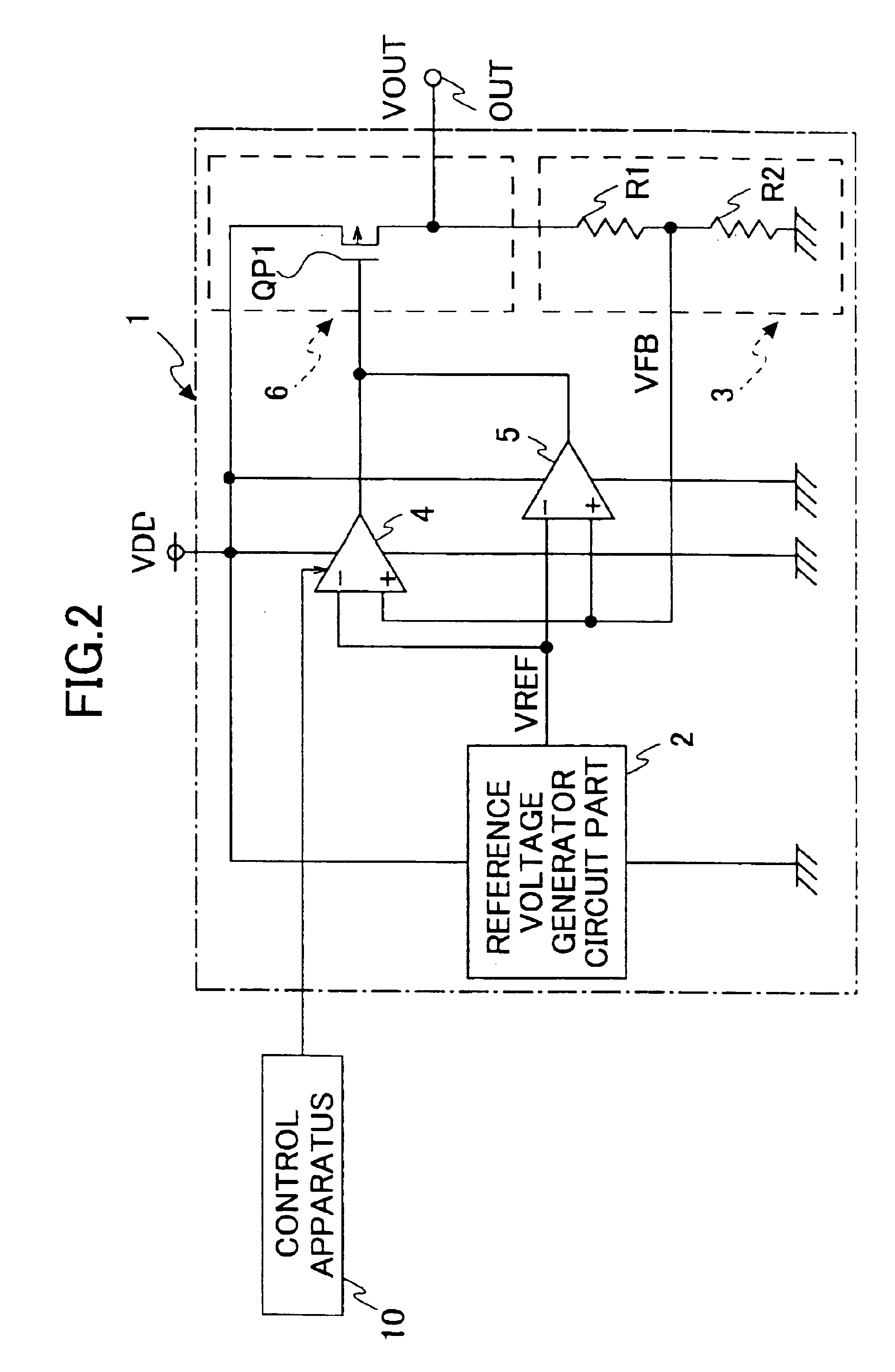Voltage regulator using two operational amplifiers in current consumption