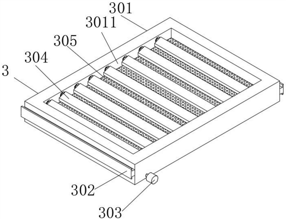 A high-efficiency drying device with a limit turning structure for processing pig gall