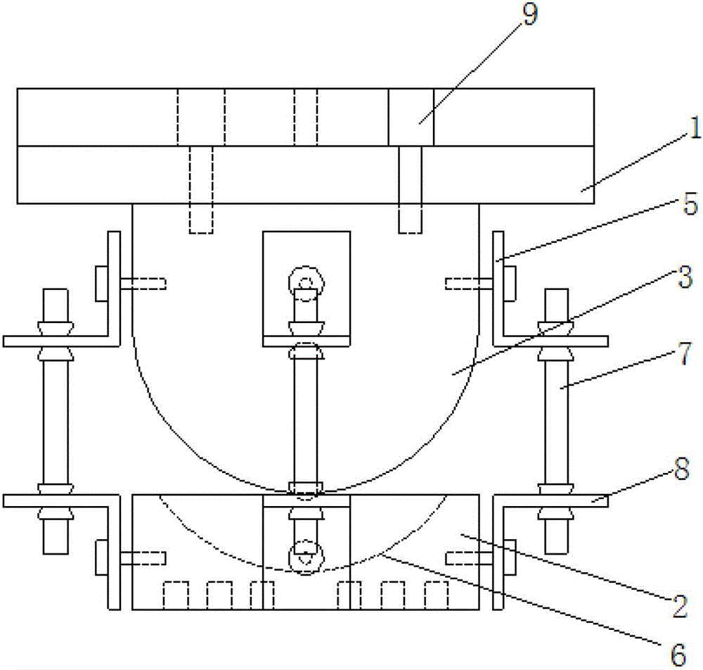 Applied to the experimental component of the fixed support of the axial load on the universal testing machine