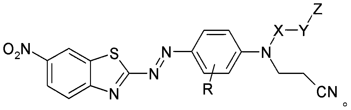 Benzothiazol-2-ylazo-phenyl compounds as dyes, compositions comprising same, and method for determining the degree of cure of such compositions