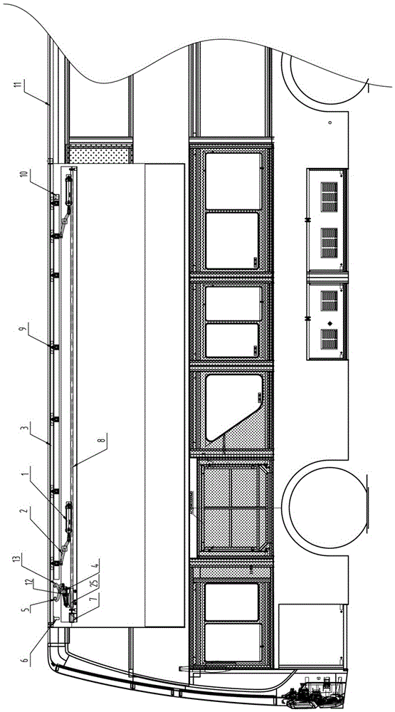 Bus opening and closing dual-purpose bus roof structure, double-layer traveling sightseeing bus and bus roof opening and closing deformation method