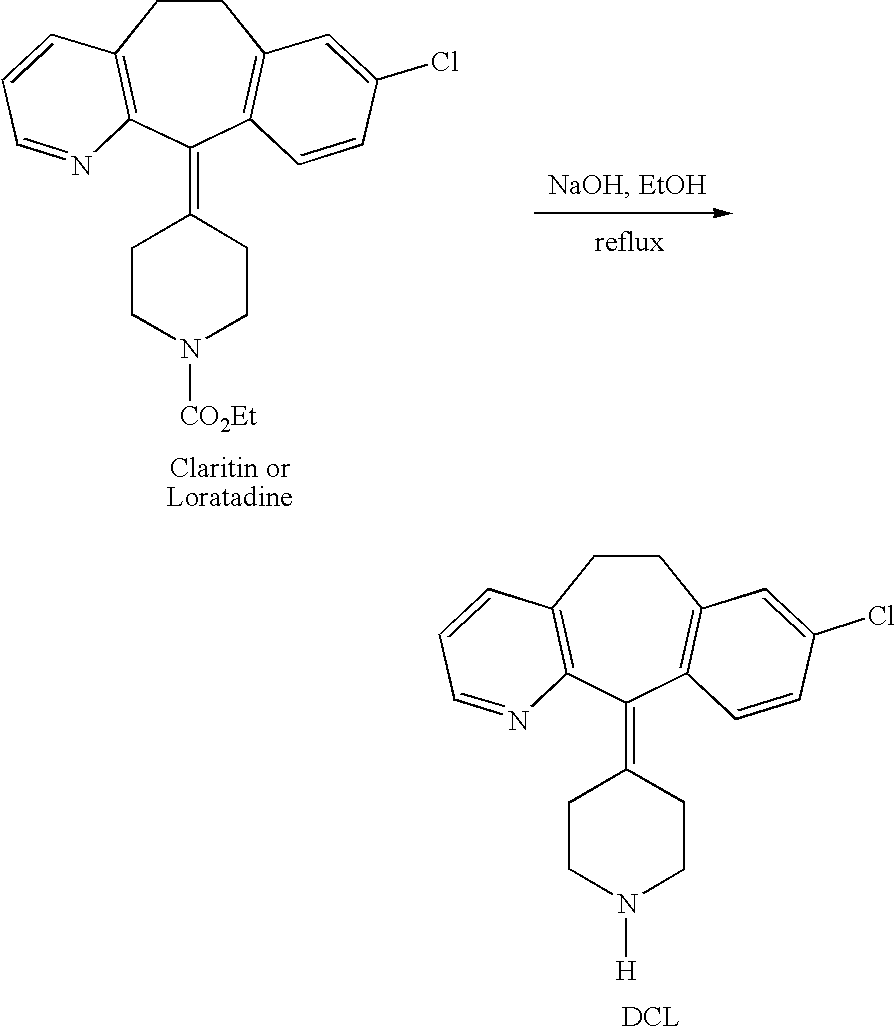 Compositions of descarboethoxyloratadine