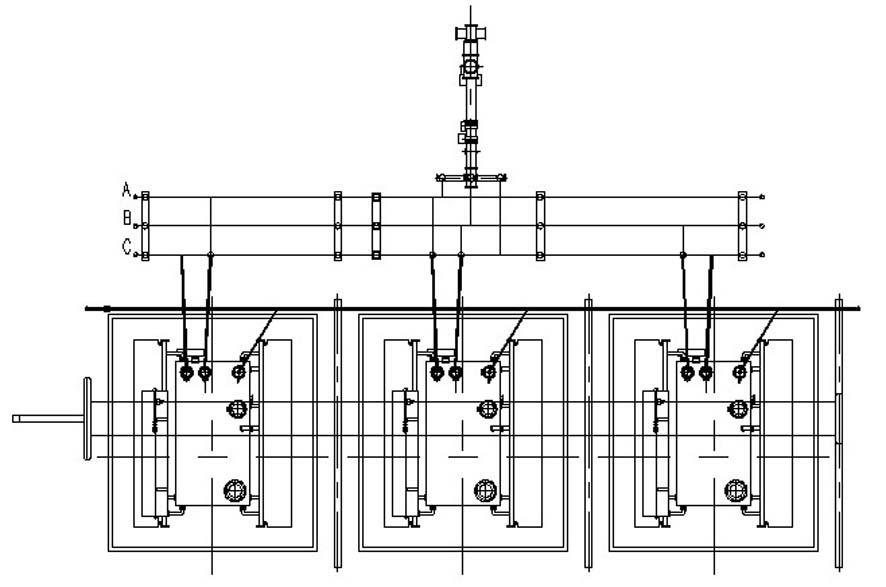 66kv side structure of compact 500kv main transformer