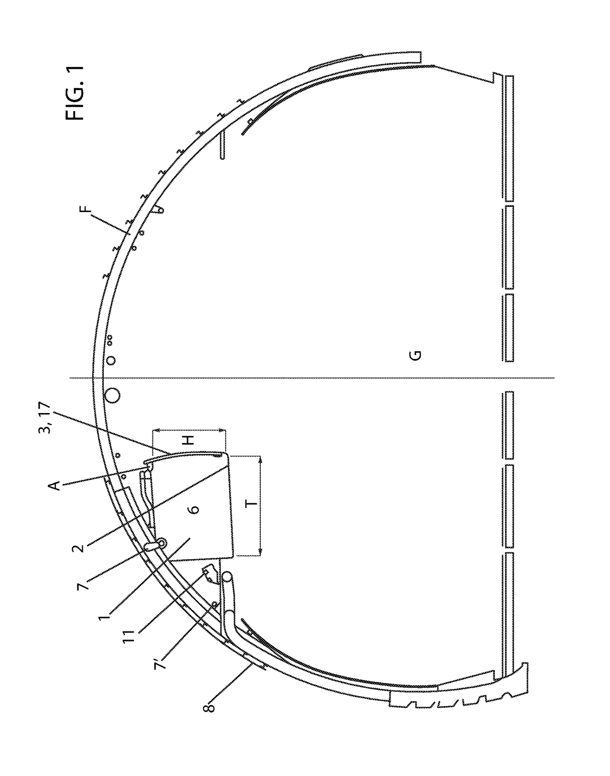 Overhead luggage compartment for aircraft