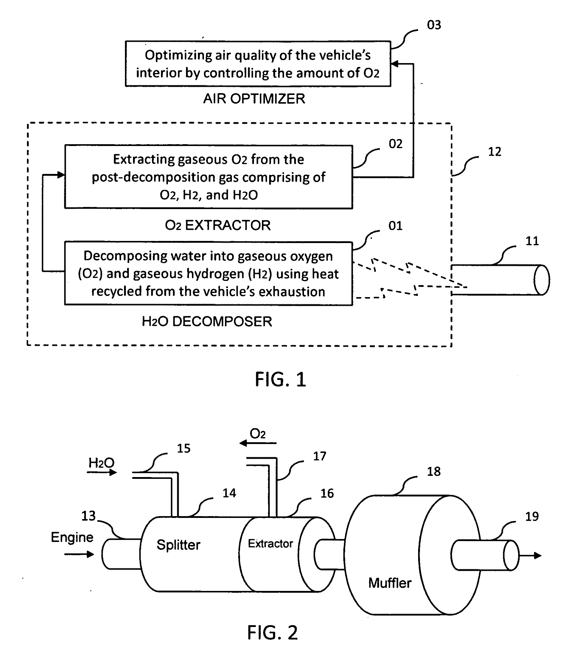 System for generating oxygen using heat recycled from engine exhaust