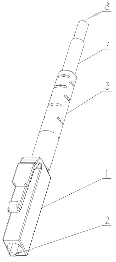 Optical fiber accessing plug with integrated housing