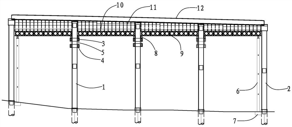 Combined cast-in-place box girder support system and construction method